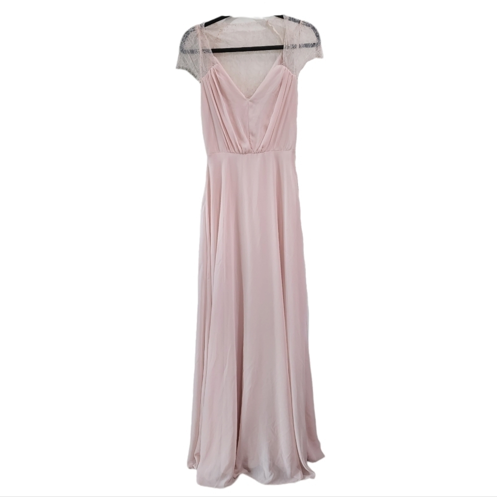 Asos lace top bridesmaid prom maxi dress light pink